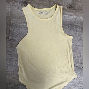 ZYIA Yellow Women's Ribbed lightweight Tank Top
